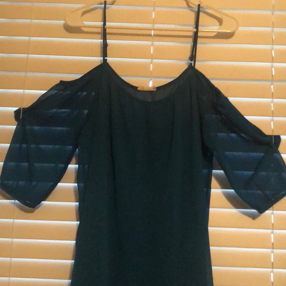 Turquoise chiffon dress